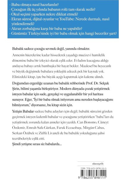 Yetişin Babalar: Doğumdan Ergenliğe Babalık Rehberi - Selçuk Şirin | Vitrindeki Kitaplar