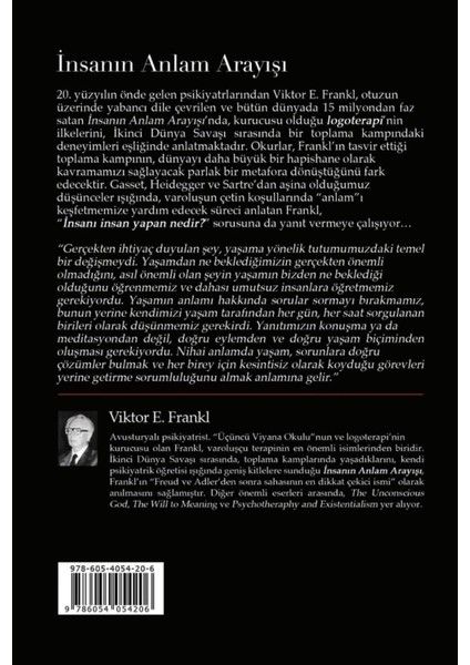 Insanın Anlam Arayışı - Viktor Emil Frankl | Vitrindeki Kitaplar