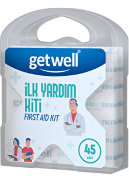 Iki Set Getwell Ilk Yardım Kiti, 45 Adet, Güvenli ve Pratik Kullanım