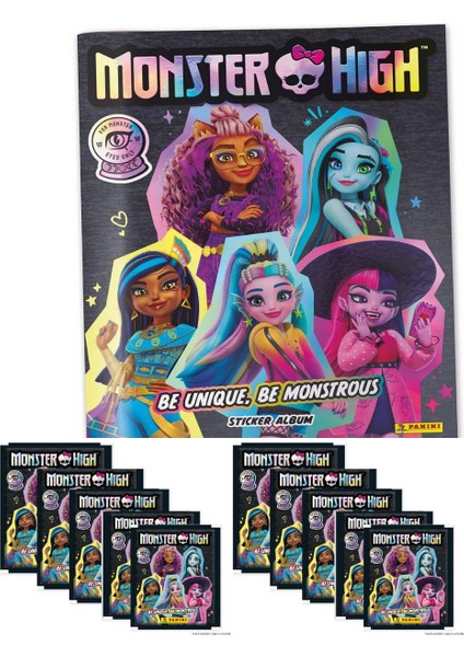 Lisanslı Panini Monster High Çıkartma Albümü+10 Paket (50 Adet) Çıkartma