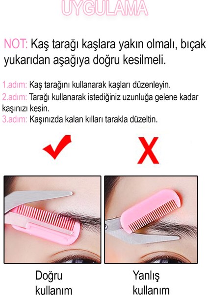 Pratik Kaş ve Bıyık Makası, Yüz ve Kirpik Düzenleyici, Taraklı Şekillendirici