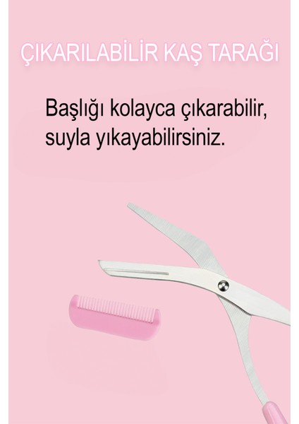 Pratik Kaş ve Bıyık Makası, Yüz ve Kirpik Düzenleyici, Taraklı Şekillendirici