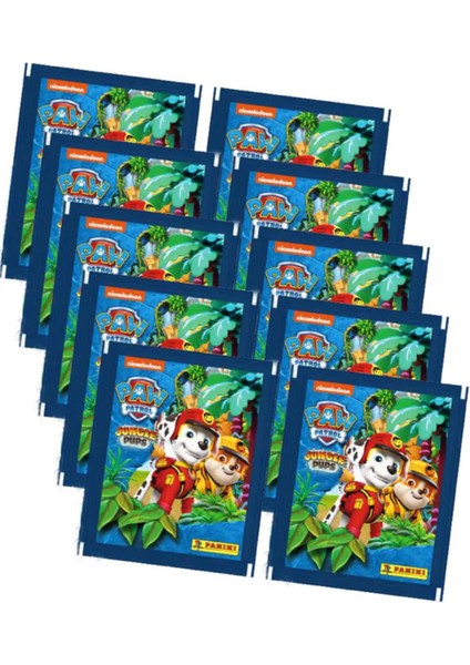 Lisanslı Paw Patrol Jungle Pups Panini 10 Paket (50 Adet) Stickers