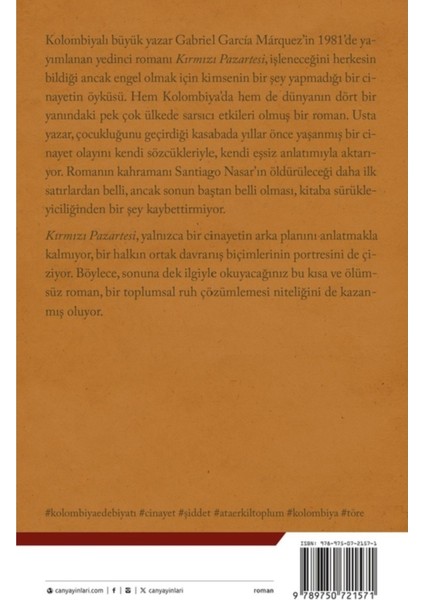 Kırmızı Pazartesi - Gabriel Garcia Marquez | Vitrindeki Kitaplar fiyatları