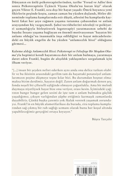 Anlamsızlık Hissi - Viktor Emil Frankl | Vitrindeki Kitaplar fiyatları