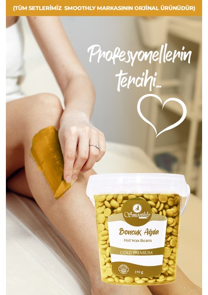 Altın Renkli Yüz ve Kaş Ağdası Seti, Boncuk ve Makine ile 225 G