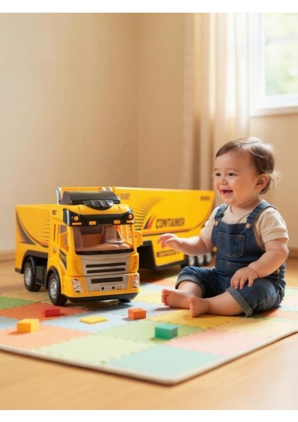 Uzaktan Kumandalı Sarı Tır ve Römork – 1:36 Ölçek (27 Mhz Direksiyon Kumandalı Rc Truck) indirimleri