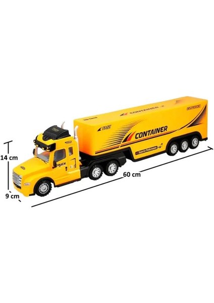 Uzaktan Kumandalı Sarı Tır ve Römork – 1:36 Ölçek (27 Mhz Direksiyon Kumandalı Rc Truck)