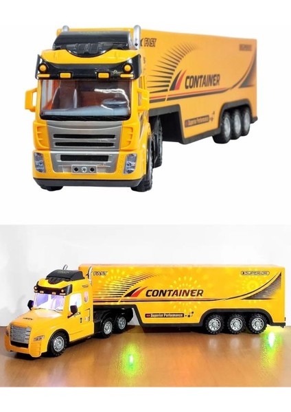 Uzaktan Kumandalı Sarı Tır ve Römork – 1:36 Ölçek (27 Mhz Direksiyon Kumandalı Rc Truck)