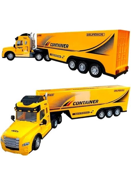 Uzaktan Kumandalı Sarı Tır ve Römork – 1:36 Ölçek (27 Mhz Direksiyon Kumandalı Rc Truck)