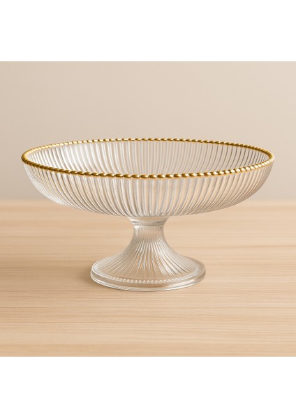 Cam Ayaklı Sunum Kase Meyvelik Tabak Altın Yaldızlı 24 x 11 cm fiyatları