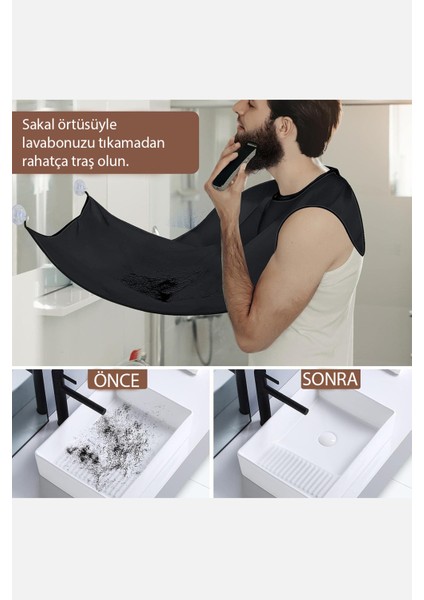 Evde Saç ve Sakal Kesim Için Yapışkanlı Pelerin ve Toplama Bezi modelleri