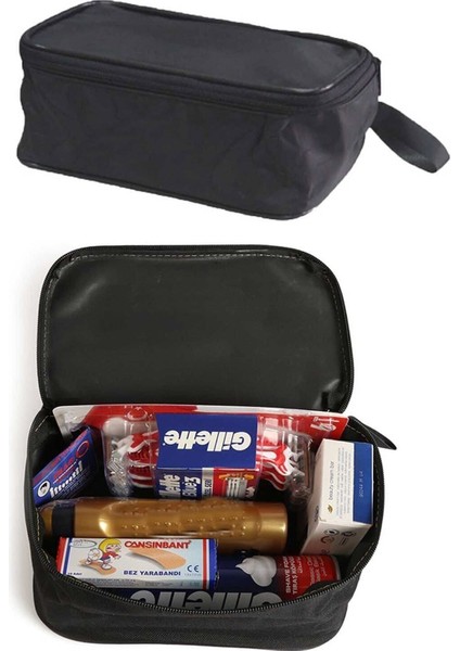 Siyah Askeri Tıraş Çantası, Dayanıklı ve Pratik Seyahat Çantası