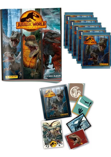 Lisanslı Panini Jurassic Dominion Starter Pack+ Box Of 36 Packs (180 Çıkartma)