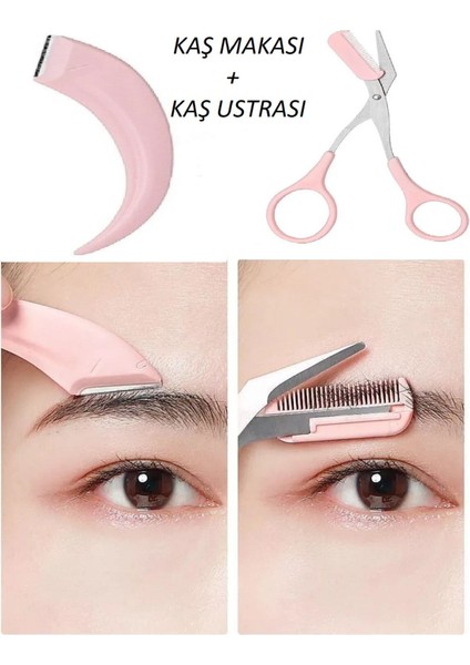Iki Parça Kaş Makası ve Usturası Seti, Bakım ve Güzellik Için Ideal