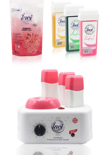 3+1 Kombine Sir Ağda Isıtıcı, 1 Inç, 3 Kartuş Ağda ile Hediye Set