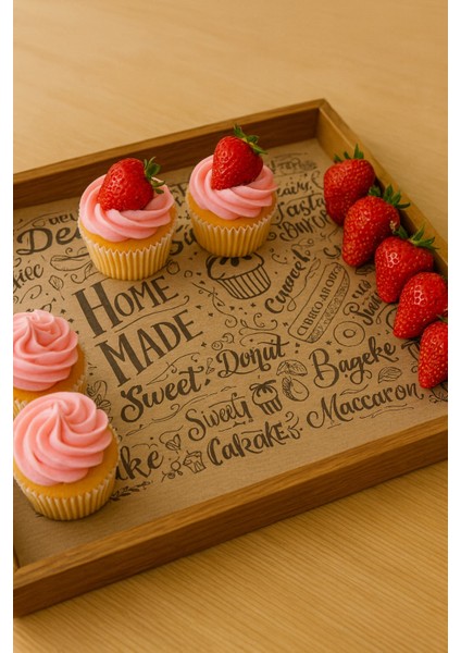 50 Adet Sunum Kağıdı Kendinden Desenli Sofra Gazete Özel Desen Vintage Gazete Yağlı Kağıt