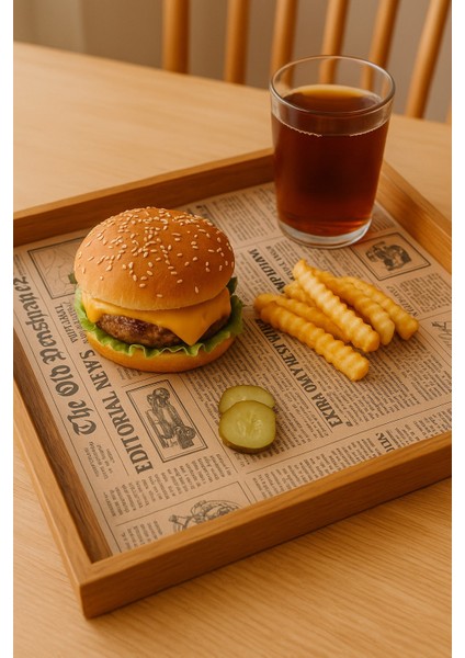 50 Adet Sunum Kağıdı Kendinden Desenli Sofra Gazete Özel Desen Vintage Gazete Yağlı Kağıt fiyatları