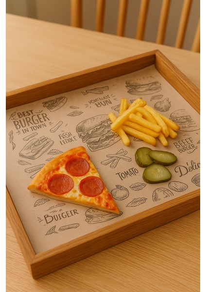 50 Adet Sunum Kağıdı Kendinden Desenli Sofra Gazete Özel Desen Vintage Gazete Yağlı Kağıt modelleri