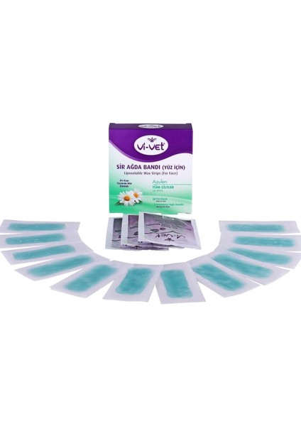Azulen Içeren Yüz Ağda Bandı, 24'lü, Doğal ve Hassas Ciltler Için Ideal Seçenek