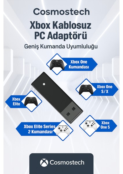 Xbox Kablosuz Adaptör – Pc Uyumlu Oyun Alıcısı | Windows 7/8/8.1/10/11 | Xbox One, One X/s, Series X/s, Elite Series Kollarla Uyumlu fiyatları
