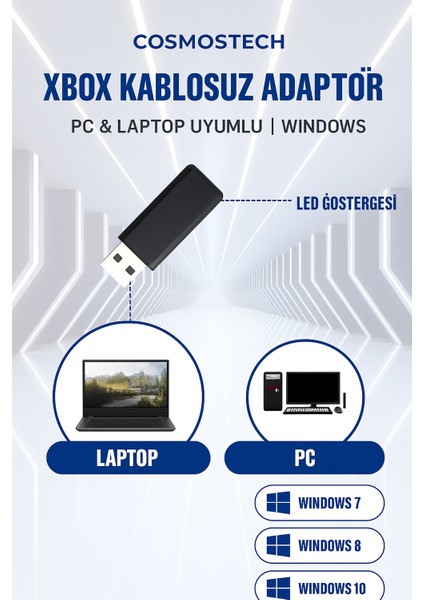 Xbox Kablosuz Adaptör – Pc Uyumlu Oyun Alıcısı | Windows 7/8/8.1/10/11 | Xbox One, One X/s, Series X/s, Elite Series Kollarla Uyumlu fırsatları