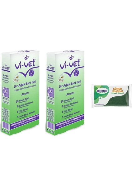 Doğal Ağda Bant Seti, Azulen Içerikli, 2'li Paket, Güzel ve Pürüzsüz Cilt Için