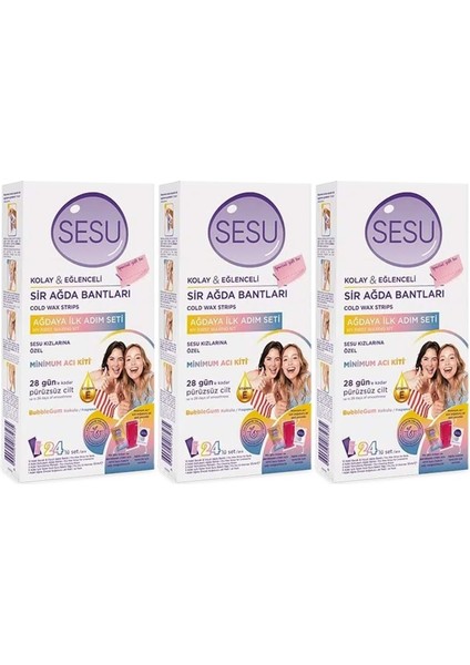 Yumuşak Ağda Bandı 24'lü Paket, Ilk Adım Serisi, 3'lü Set