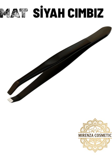 Düz Uç Siyah Mat Paslanmaz Çelik Cımbız, Kaş ve Tüy Alma Için Uygun
