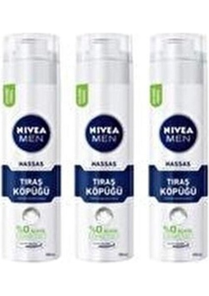 Hassas Tıraş Köpüğü 200ML 3'lü Paket, Ferah ve Yumuşak Tıraş Deneyimi
