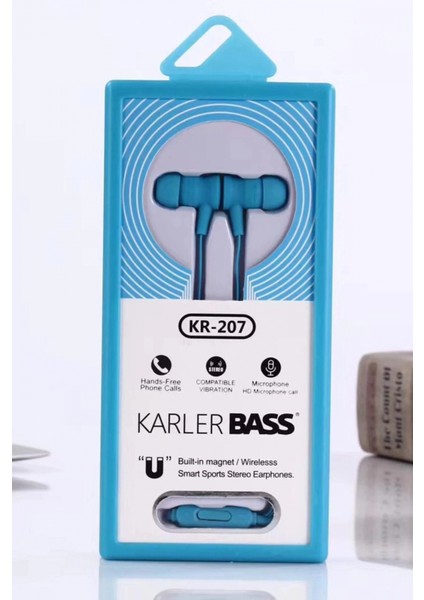KR-207 Mıknatıslı Kablolu Kulaklık - Mavi modelleri