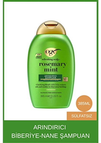 Rosemary Mint Arındırıcı Şampuan Ferahlatıcı Etkiyle 385 ml Tüm Saç Tipleri İçin fiyatları
