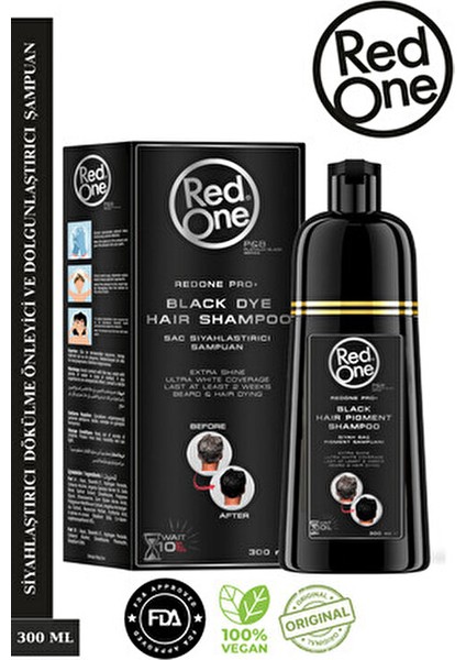 Red One Siyah Saç Şampuanı Besleyici Parabensiz Formül 300 ml Tüm Saç Tipleri İçin