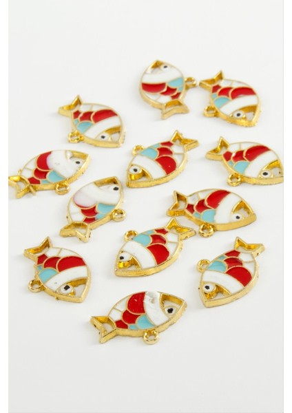 Msa-Shop Balık Tek Kulp Mineli Bileklik ve Kolye Ucu Aparatı 1 Adet-Sarı