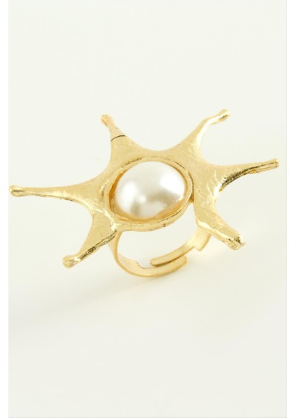 Msa-Shop Güneş Inci Metal Yüzük-Sarı fiyatları