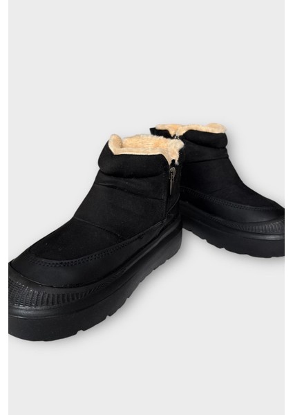 Nubuk Içi Kürklü Kalın Taban Kadın Bot Siyah fırsatları
