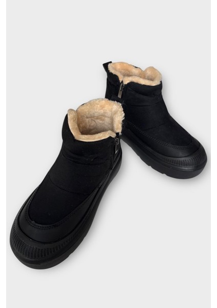 Nubuk Içi Kürklü Kalın Taban Kadın Bot Siyah indirimleri