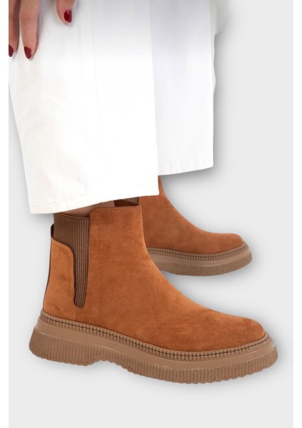Yandan Lastikli Günlük Kadın Süet Bot Taba fiyatları