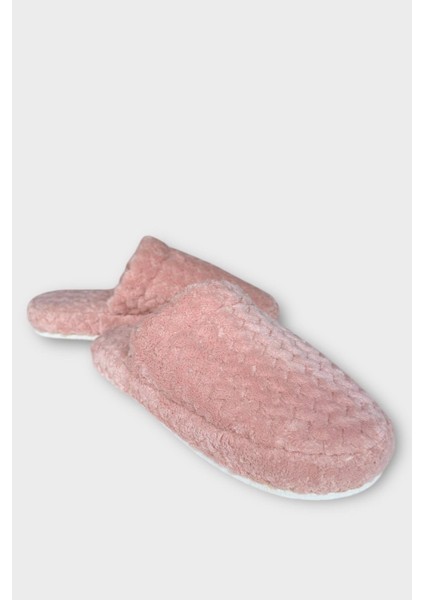 Kadın Zikzak Desen Içi Kürklü Kaymaz Taban Ev Terliği Pembe fiyatları