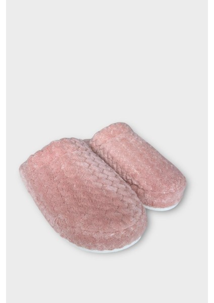 Kadın Zikzak Desen Içi Kürklü Kaymaz Taban Ev Terliği Pembe modelleri