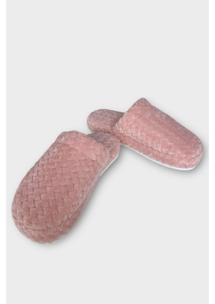 Kadın Zikzak Desen Içi Kürklü Kaymaz Taban Ev Terliği Pembe fırsatları