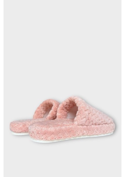 Kadın Zikzak Desen Içi Kürklü Kaymaz Taban Ev Terliği Pembe indirimleri