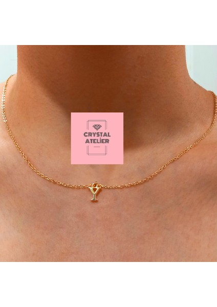 Altın Kaplama Üç Boyutlu Minimal Y Harf Kolye – Kişiye Özel Baş Harf Kadın Kolye – Şık, Zarif ve Parlak Tasarım – Paslanmaz Çelik Gold Harf Kolye Hediye Seçeneği – 3 Boyutlu Harf Kolye