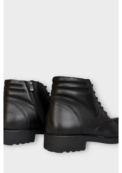 Hakiki Deri Kaydırmaz Kauçuk Taban Günlük Erkek Bot Siyah indirimleri