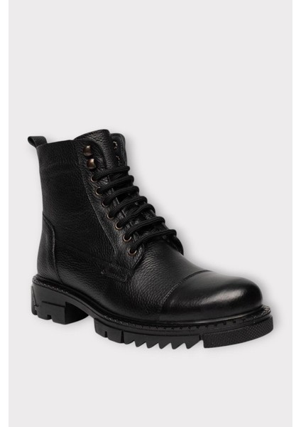 Erkek Içi Kürklü Hakki Deri Fermuarlı Kaydırmaz Termo Taban Bot Siyah fiyatları