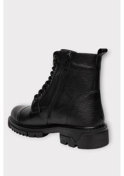 Erkek Içi Kürklü Hakki Deri Fermuarlı Kaydırmaz Termo Taban Bot Siyah modelleri