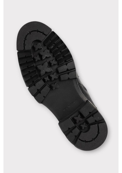 Erkek Içi Kürklü Hakki Deri Fermuarlı Kaydırmaz Termo Taban Bot Siyah