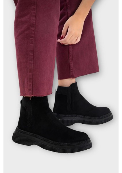 Yandan Lastikli Günlük Kadın Süet Bot Siyah fiyatları
