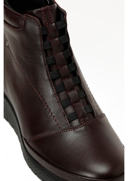 105653.Z5PR Bordo Kadın Dolgu Topuk Bot