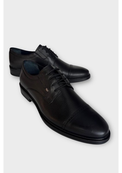 Erkek Hakiki Deri Bağcıklı Ayakkabı Siyah - Füme modelleri